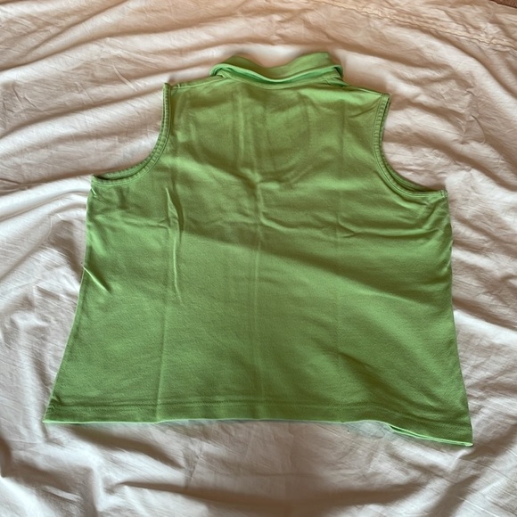 Rafaella Green Collared V Neck Pullover - Picture 4 of 4